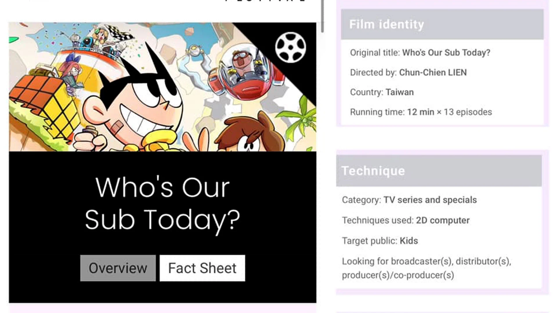 Who's Our SUB Today? / MIFA PITCH / Official Selection